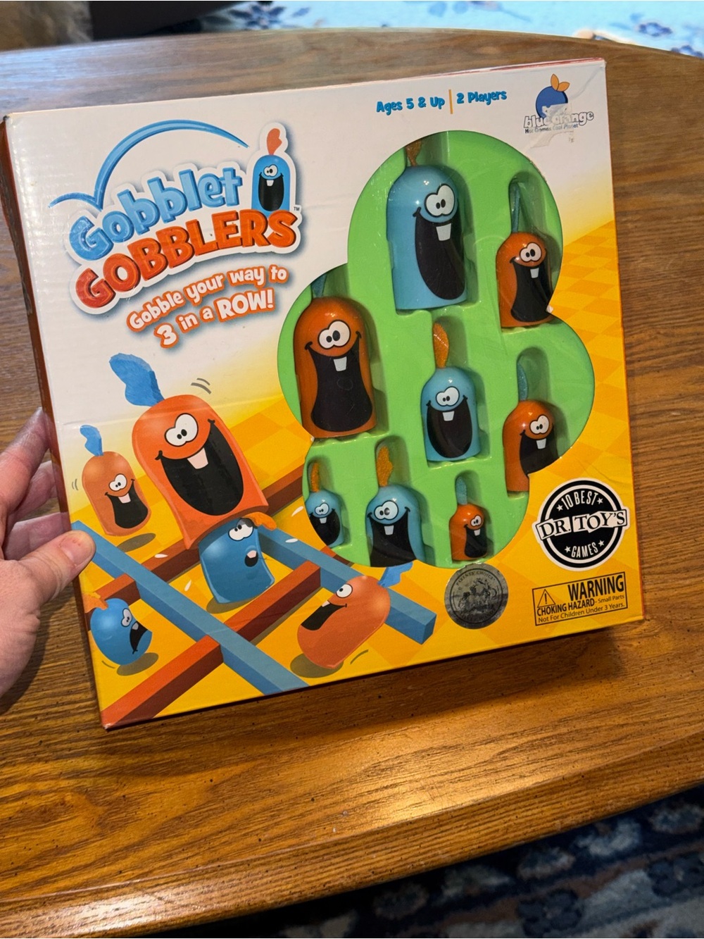 Gobblet Gobblers Game Tic Tac Toe Kids Strategy Game - Blue Orange